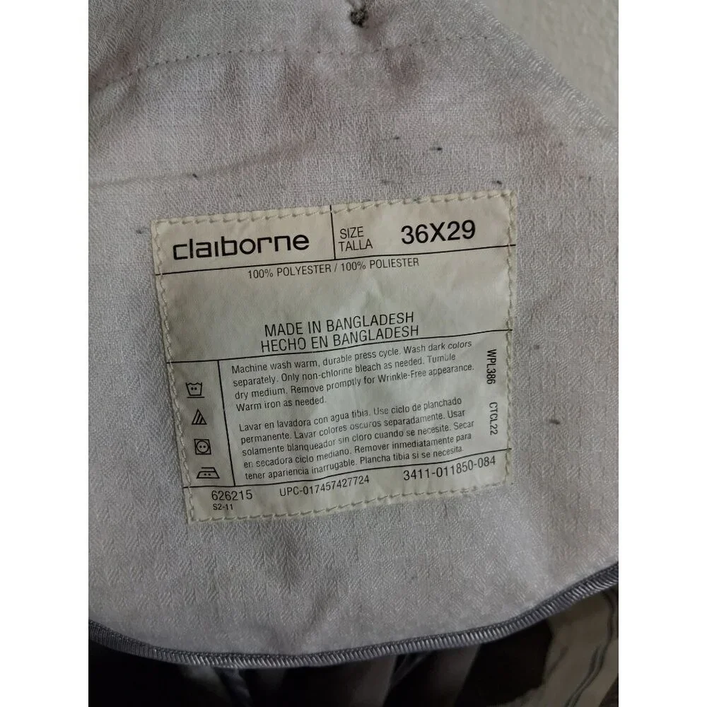 Claiborne Pleated Dress Pants Business Casual Office Slacks Trousers Beige 36x29